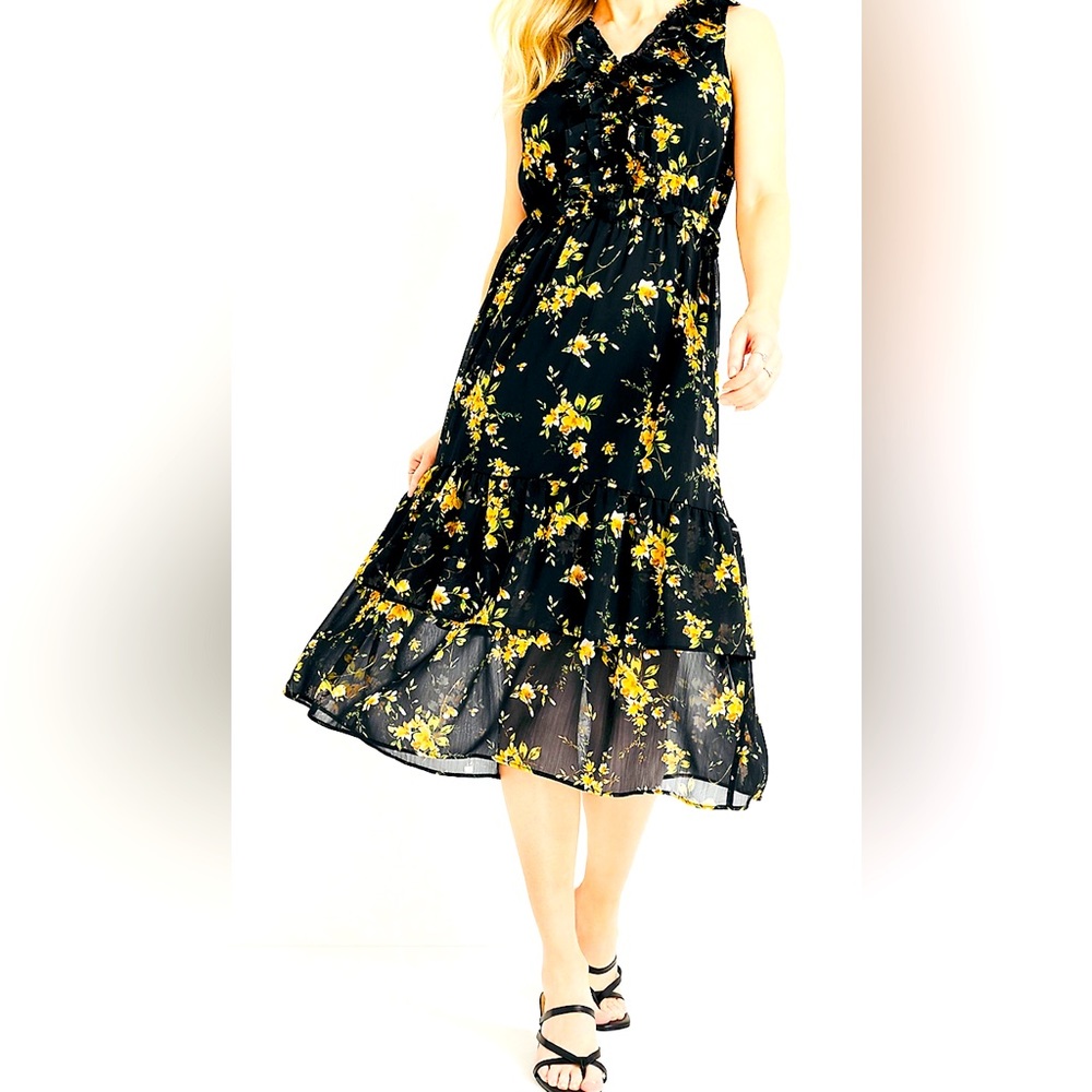 Maurices Floral Ruffle Midi Dress- NWOT